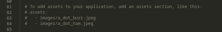 The commented lines guiding to specify asset dependencies